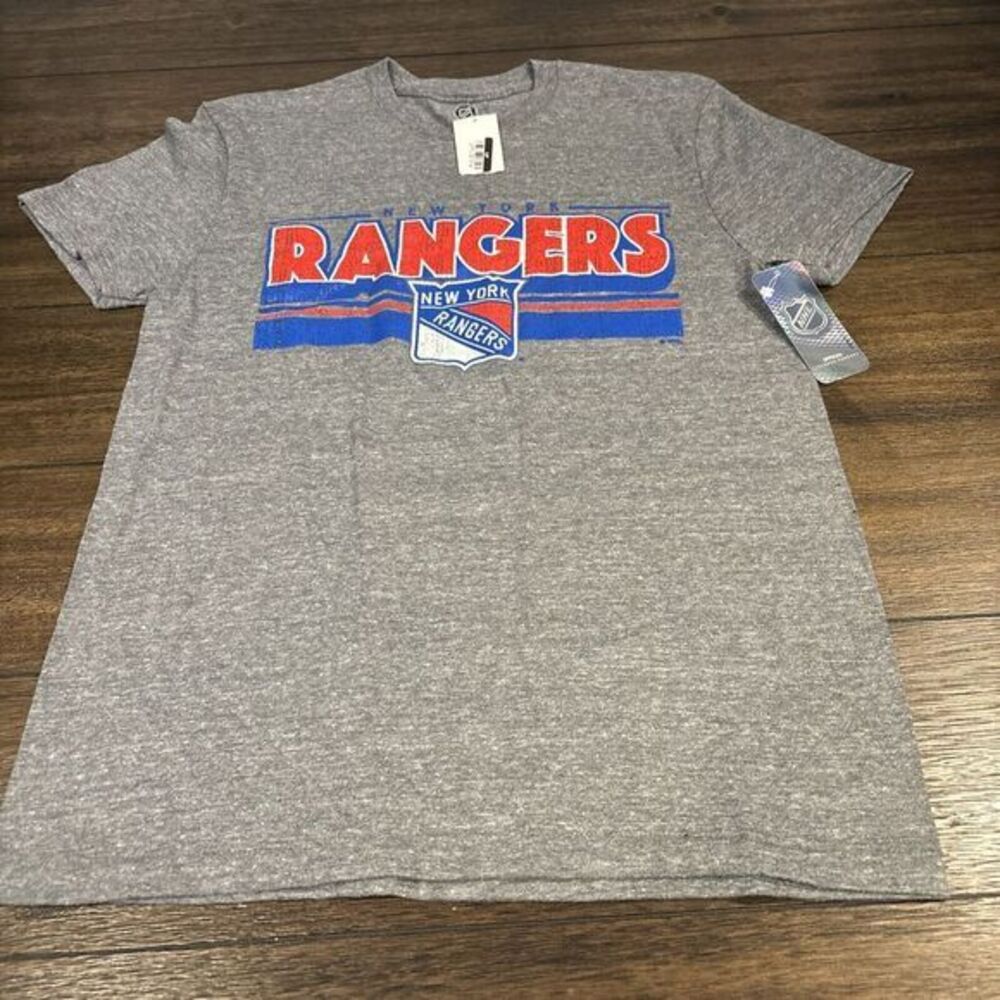New York Rangers NHL T-shirt ‎ Women's S Small Heather Gray Weathered Look